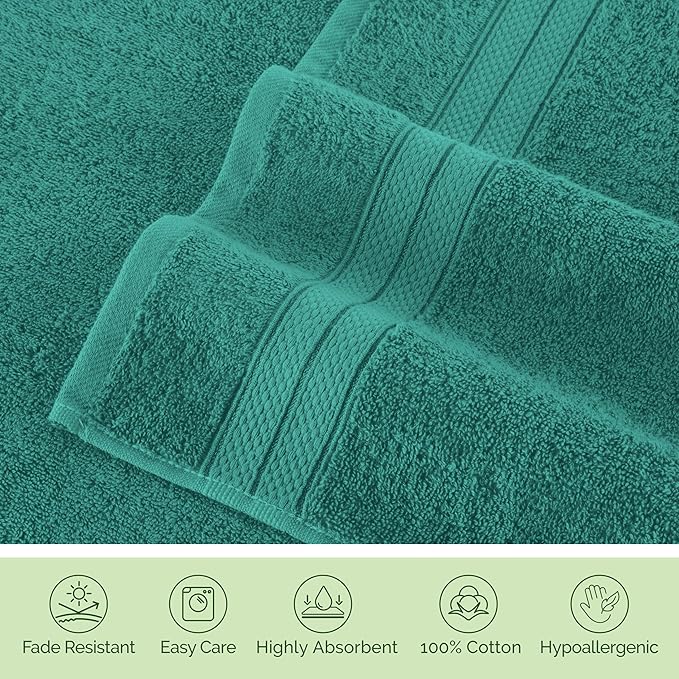 Elegant Comfort Luxury 6-Piece Towel Set, Premium Soft 100% Turkish Cotton