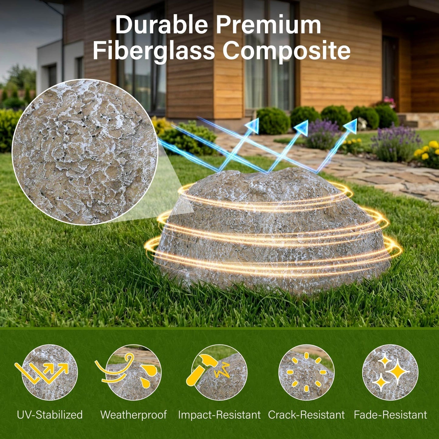 NUPICK Small Fake Rock Cover, Gray Artificial Landscape Rocks for Sprinkler Valves, 13"x10"x5" Lightweight & Durable Outdoor Decorative Stones for Garden, Pipeline, Patio, Poolside & Porch