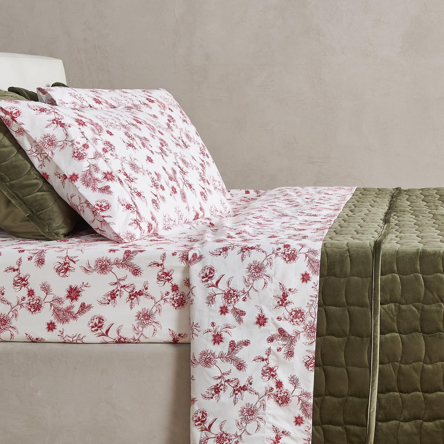 Great Bay Home King Size Floral Microfiber Sheet Set - 4-Piece Ultra-Soft, Brushed Bedding Sheets & Pillowcases - Wrinkle Free, Comfortable, All-Season Bed Sheets (Jolly Floral)