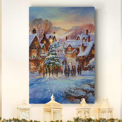 Renditions Gallery Abstract Christmas Art Prints for Home Decor Snowy White Christmas Canvas Wall Hanging Paintings for Bedroom Dining Living Room Office Home Kitchen Wall Decor - 32"X48" LT18