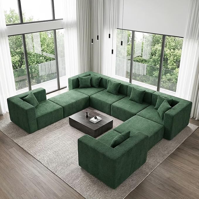 MONVANE Modular Sectional Sofa, Oversized 8 Seat Convertible U Shaped Couch