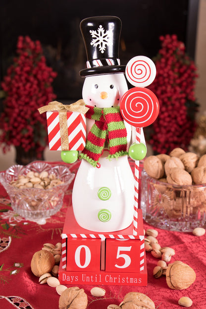 Clever Creations Wooden Christmas Advent Calendar, Countdown to Christmas, Festive Holiday Decoration, Snowman
