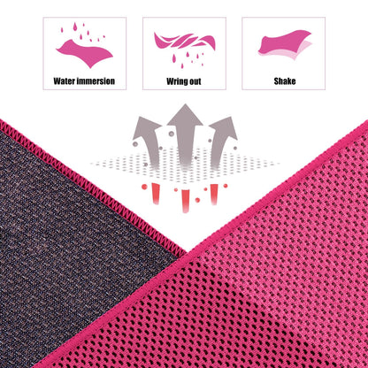 Biange Cooling Towels (40"x 12", Pack of 10) for Neck and Face, Cold Towel for Hot Weather, Sports, Workout, Fitness, Gym, Yoga, Golf, Pilates, Travel, Camping & More