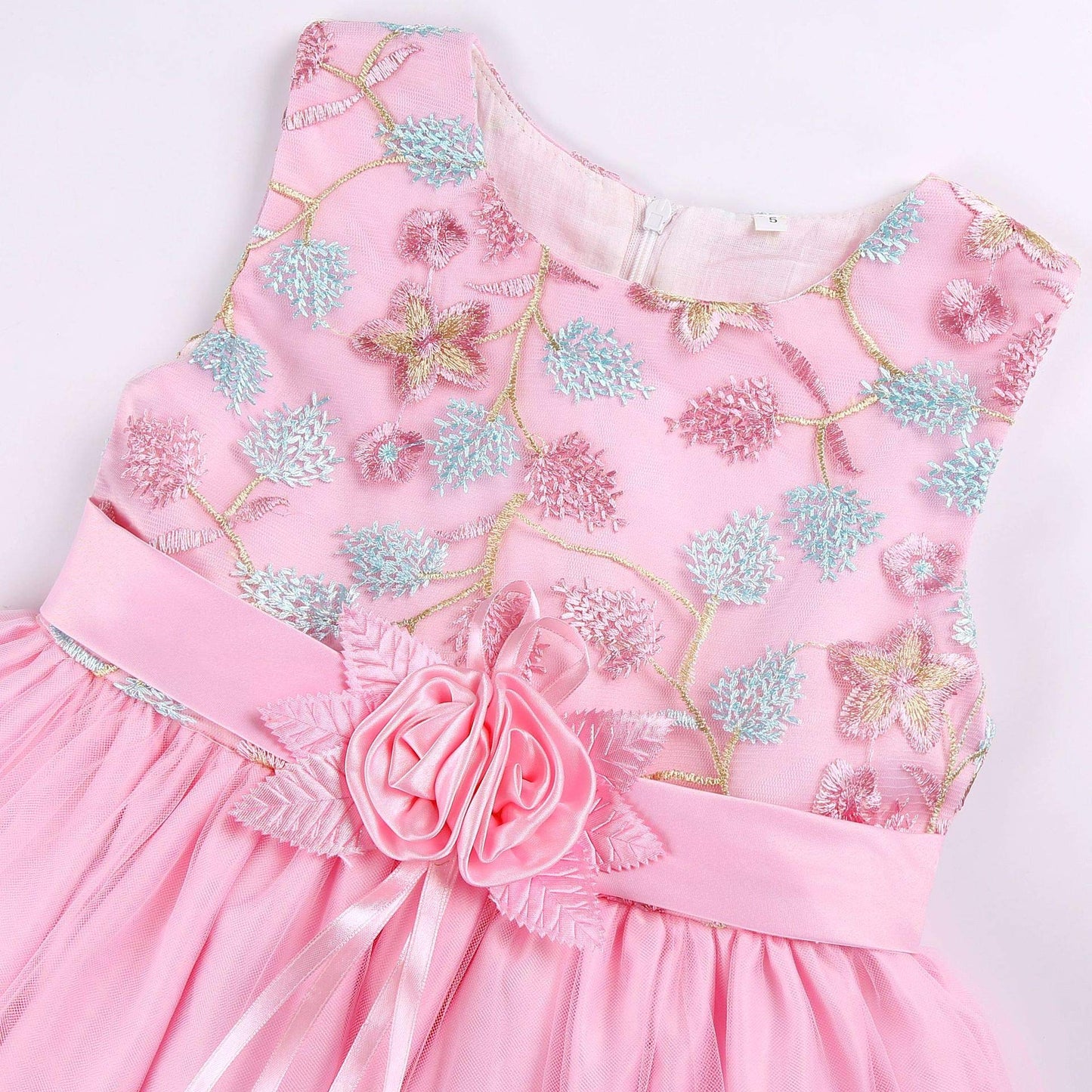 Cichic Girls Dresses Size 6 Kid Formal Dress for Pageant Holiday Birthday Party Pink Princess Gowns 7-8Years Old