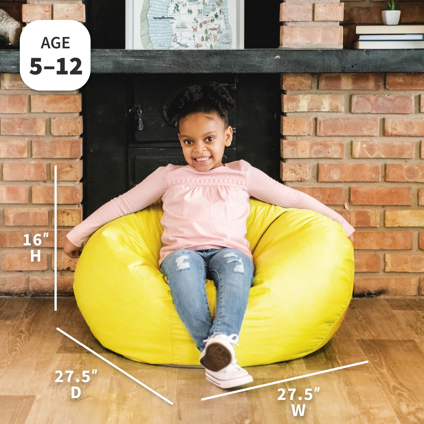Big Joe Classic Bean Bag Chair, Mini Clouds Oat Smartmax, Durable Polyester Nylon Blend, 2 feet Round