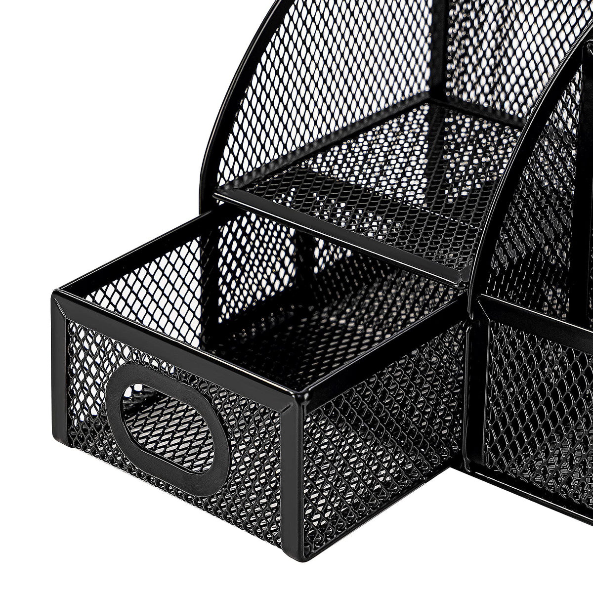 Amazon Basics Pen Holder and Desk Organizer, Office Supplies Storage Caddy, 9.1" x 5.9" x 5.5", Black