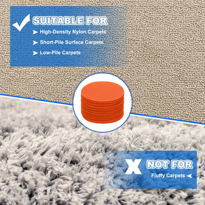 PATIKIL Carpet Marker Spots 2 Inch / 5cm, 48 Pack Round Floor Markers Non Slip Carpet Dots for Classroom Teacher, Orange