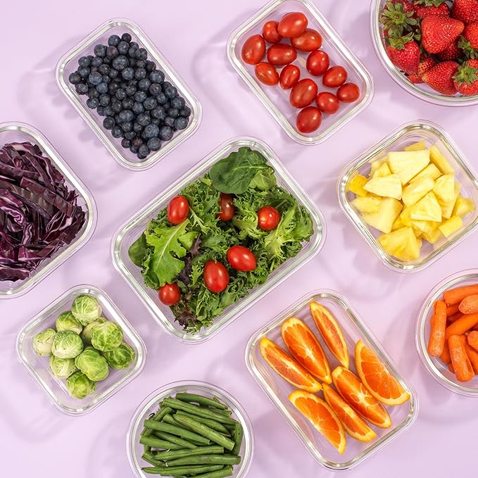JoyJolt 24pc Borosilicate Glass Storage Containers