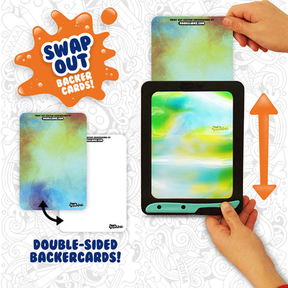Sky Castle DoodleJamz JellyBoards — Squishy Drawing Pads Filled with Non-Toxic Sensory Gel – No-Mess Fidget Art – ASMR – Re-usable for Endless Artistic Creations (Yellow on Blue Gel)
