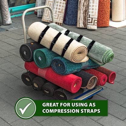 Mandala Crafts 4 PCs Rainbow Adjustable Bag Buckle Straps Belt with 1 Inch Quick Side Release Clips 86 Inch Nylon Webbing – Utility, Packing, Suitcases, Sleeping Bags, Backpacks, Luggage Straps