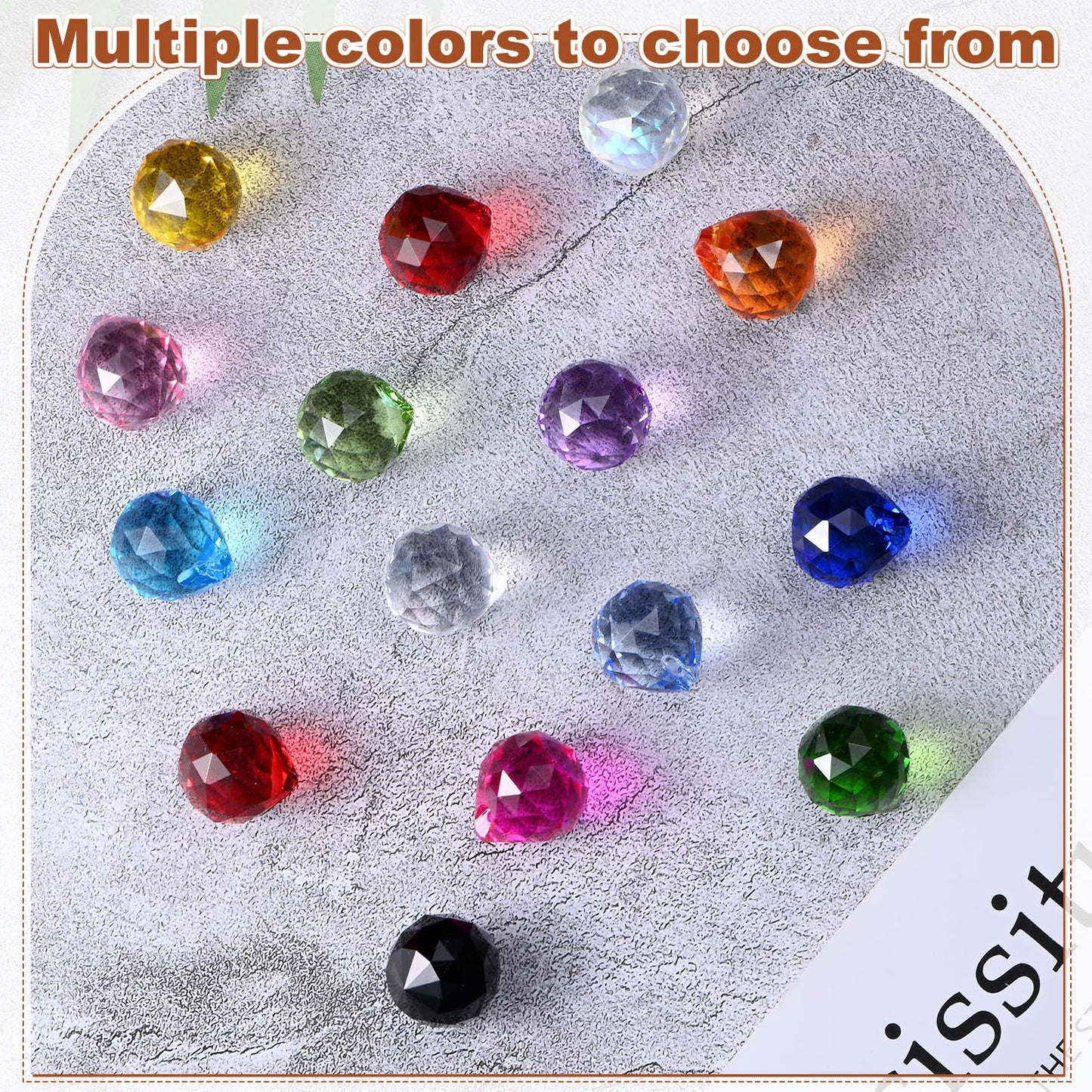 M METERXITY 10-Pack Crystal Ball Prisms, 24mm/0.94 Inch Chandelier Pendant Maker Hanging Crystals Chandelier Prisms for Home/Windows/Garden/DIY Decoration[Light Purple]
