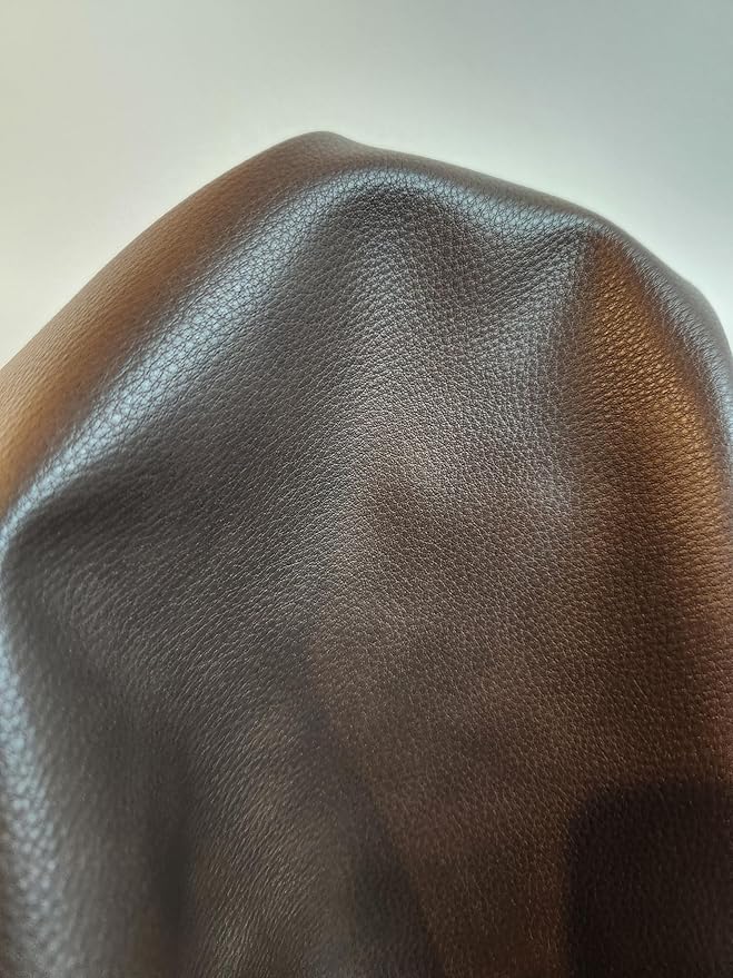 NAT Leathers | Cacao Brown Pebblegrain Soft Faux Vegan Leather PU | 2 Yards Cut