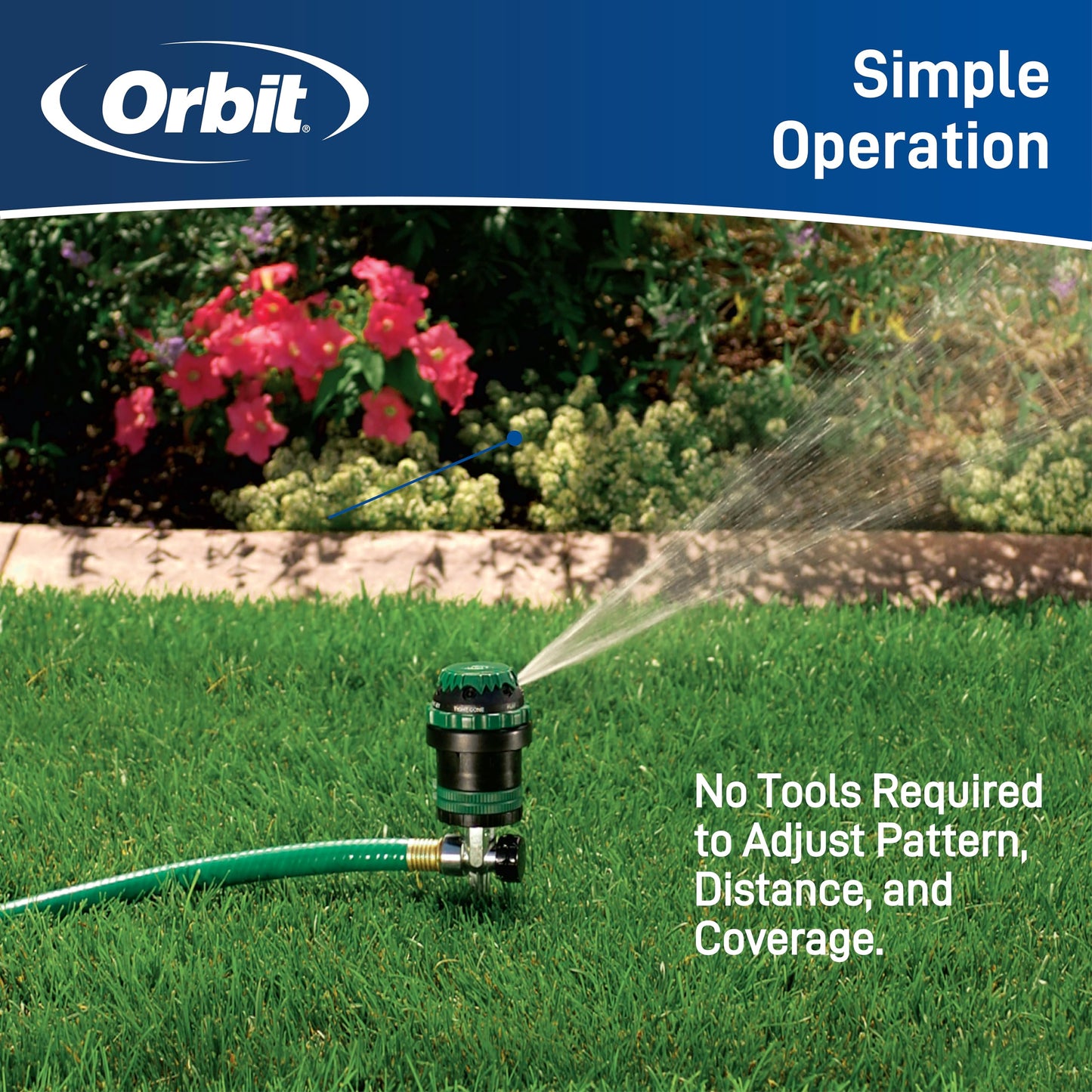 Orbit 58573N H2O-6 Gear Drive Sprinkler, Spike B 58573, Green