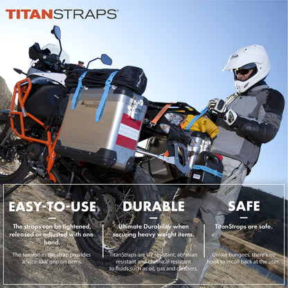 Titan Industrial Straps – Strong & Simple Tie-Downs for Construction (Welders, DIY Home) & 1st Responders – 3 Year Warranty, Batch Tested – 70 lb. Working Load, 30" Length, Black, 2-Pack
