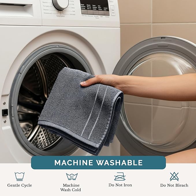 Casa Platino Wash Cloths Pack of 6-100% Cotton Washcloths