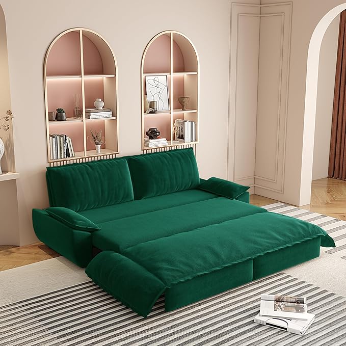 KEIKI 73.2" Pull Out Sofa Bed Queen, 3-in-1 Convertible Sleeper Couch