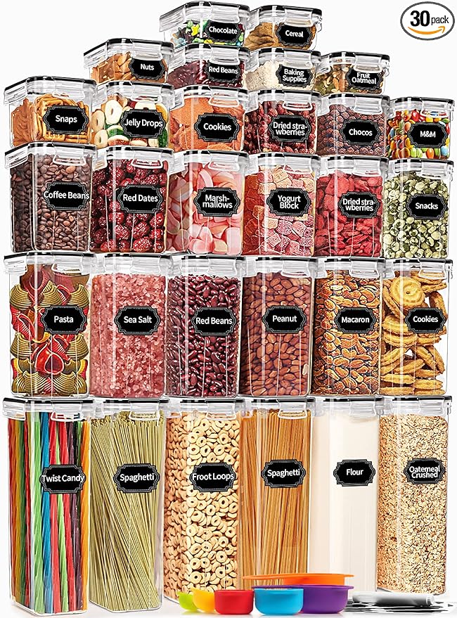 PRAKI 30 Pack Airtight Food Storage Containers
