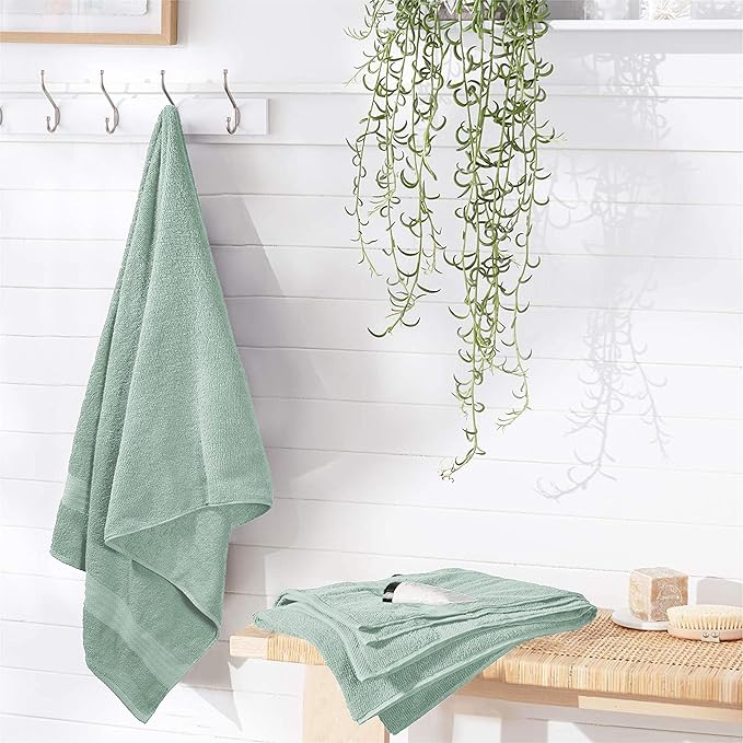 GLAMBURG Premium Cotton 4 Pack Bath Towel Set