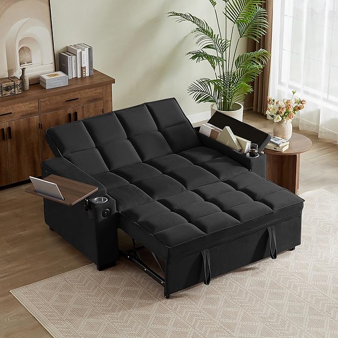 Auvsoce 65'' Chaise Lounge Chair Indoor, 3-in-1 Convertible Sofa Bed