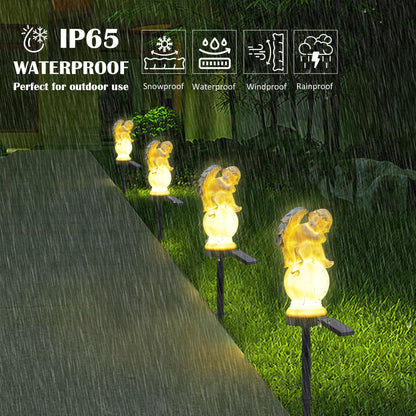 LEAHPENG Solar Angel Garden Lights - Outdoor Decorative Stake Light Waterproof for Yard Patio Pathway Lawn Ornaments Garden Christmas Decorations Angel Gifts