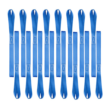 Cartman 16 Pack 1"x18" Soft Loop Motorcycle Tie Down Straps 3600lbs Load Capacity Tie-Down Loops for Secure Trailering of Bikes, ATV, Lawn Equipment, Blue
