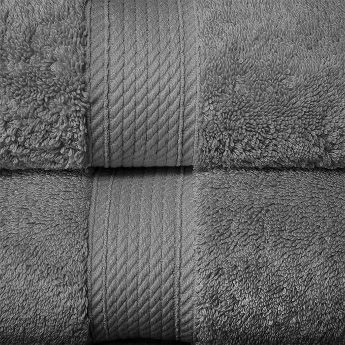 Superior Egyptian Cotton Solid Towel Set, Washcloths 13” x 13”, Hand Towels 20”