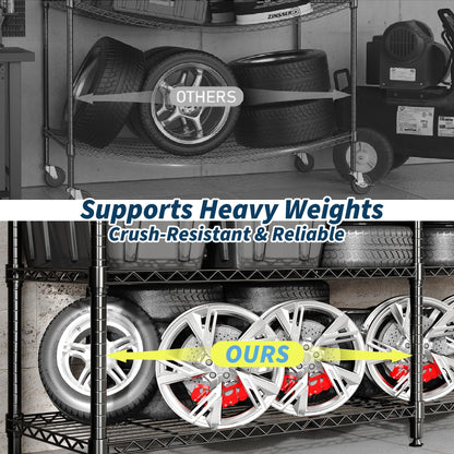 IDEALHOUSE Metal Storage Shelves 4 Tier, Adjustable Metal Shelving Unit, Heavy Duty Wire Shelf Storage Rack Organizer for Kitchen Pantry Home,1060LBS, 71" W x 15.7" D x 60" H