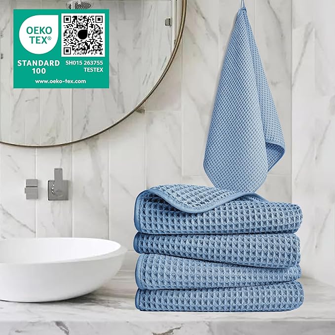 POLYTE 430 GSM Microfiber Lint Free Hand Towel, 16 x 30 in, 4 Pack