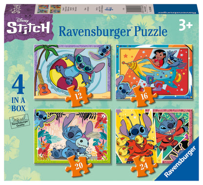 Ravensburger Disney Stitch Jigsaw Puzzles 4 in a Box (12, 16, 20, 24 Pieces)