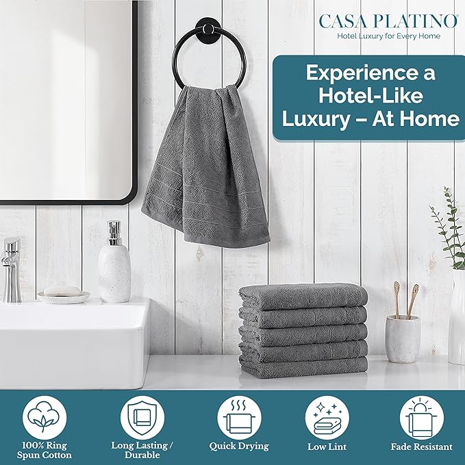 CASA PLATINO Hand Towels for Bathroom