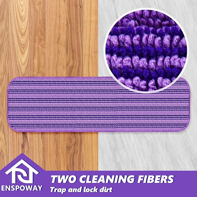 Reusable Mop Refills Pads for Swiffer PowerMop, 8 Pack Microfiber Wet Pads 15"