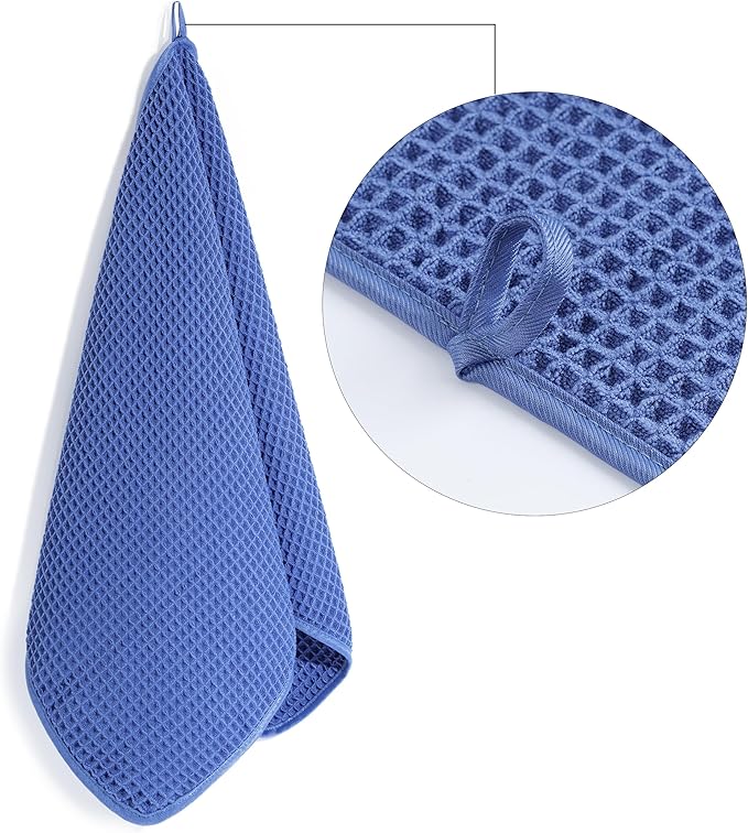 POLYTE 430 GSM Microfiber Lint Free Hand Towel, 16 x 30 in, 4 Pack