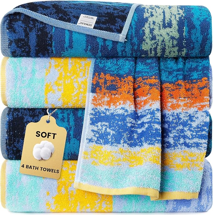 SEMAXE 4-Pack Luxury Bath Towels