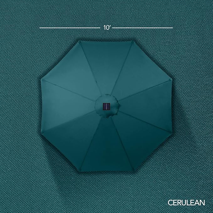Best Choice Products 10ft Offset Cantilever Hanging Market Patio Umbrella, Smooth 360° Rotation, 8 Sturdy Ribs, Easy Adjustment - Cerulean