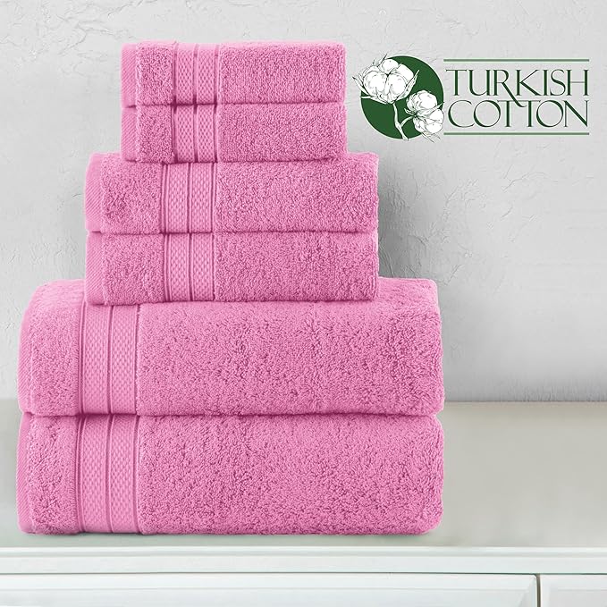 Elegant Comfort Luxury 6-Piece Towel Set, Premium Soft 100% Turkish Cotton