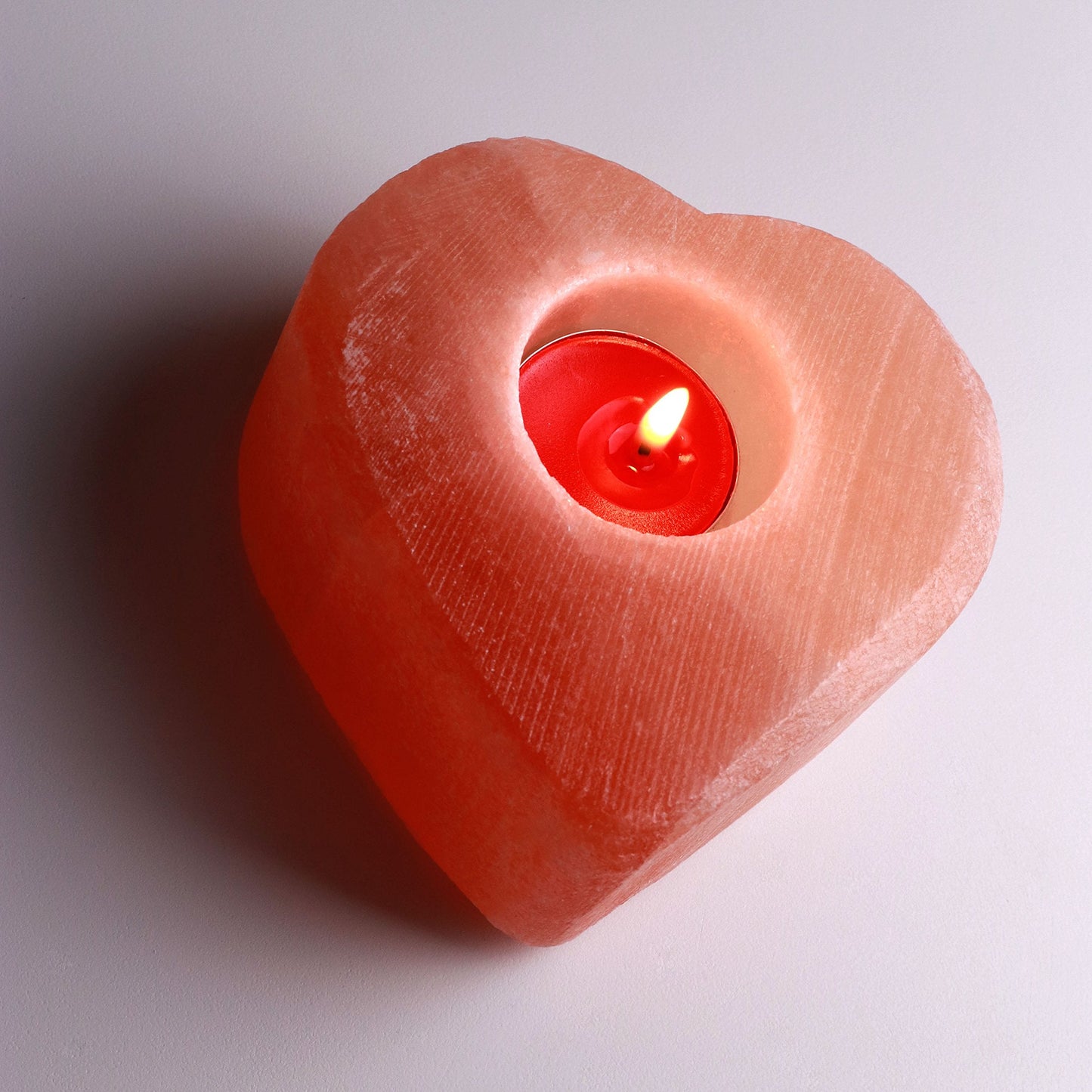 Deluxe Comfort Himalayan Salt Heart Candleholder - Negative Ions Products for Real Benefits of Health, Orange, (HRTSA-2003)