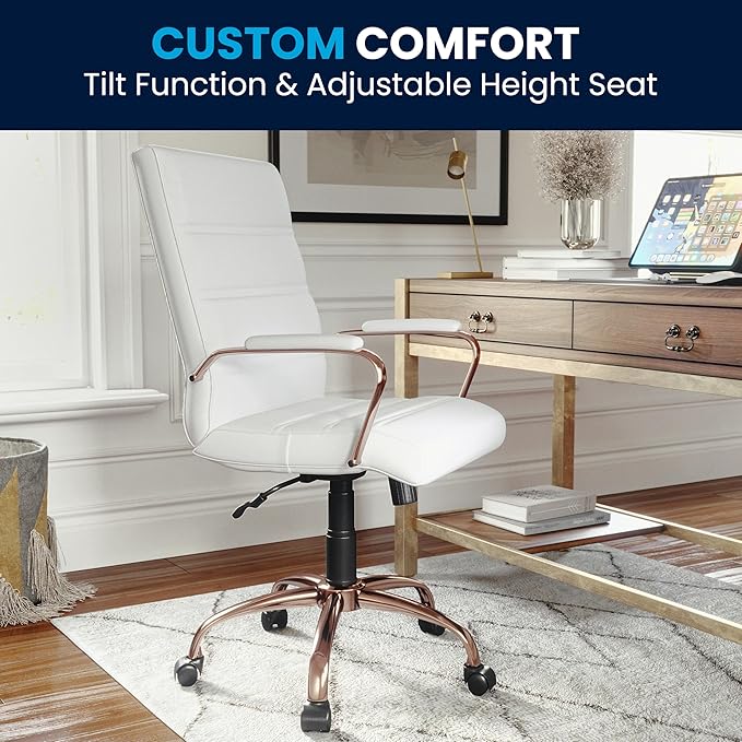 Flash Furniture Whitney Mid-Back Swivel LeatherSoft Desk Chair