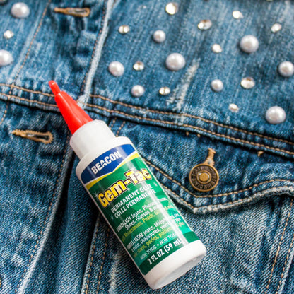 Beacon Gem-Tac 118ml Medium Bottle - Clear Adhesive for Fabric, Rhinestones, Glass, and More - Ideal glue for Embellishing Shoes, Gowns, Phones, and Accessories.