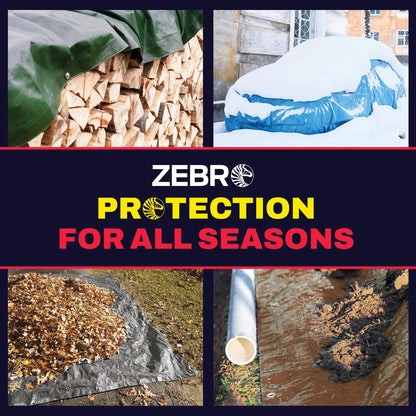 12' x 25' Brown Heavy Duty Tarp with Grommets Reinforced - 16 Mil Thick - Double Sided Plastic Tarps Waterproof - Large Tarpaulin Cover for Outdoor Camping Over/Under Tent Tarp RV Roof Rain - Zebro