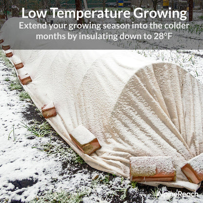 AlpineReach Plant Covers Frost & Sun Protection 10 x 50 ft - Thick 1.2 oz/yd² Freeze Blanket to Low 28 °F Temperatures Floating Row, Garden Fabric Material, Protect in Winter Cold, Gardening Down