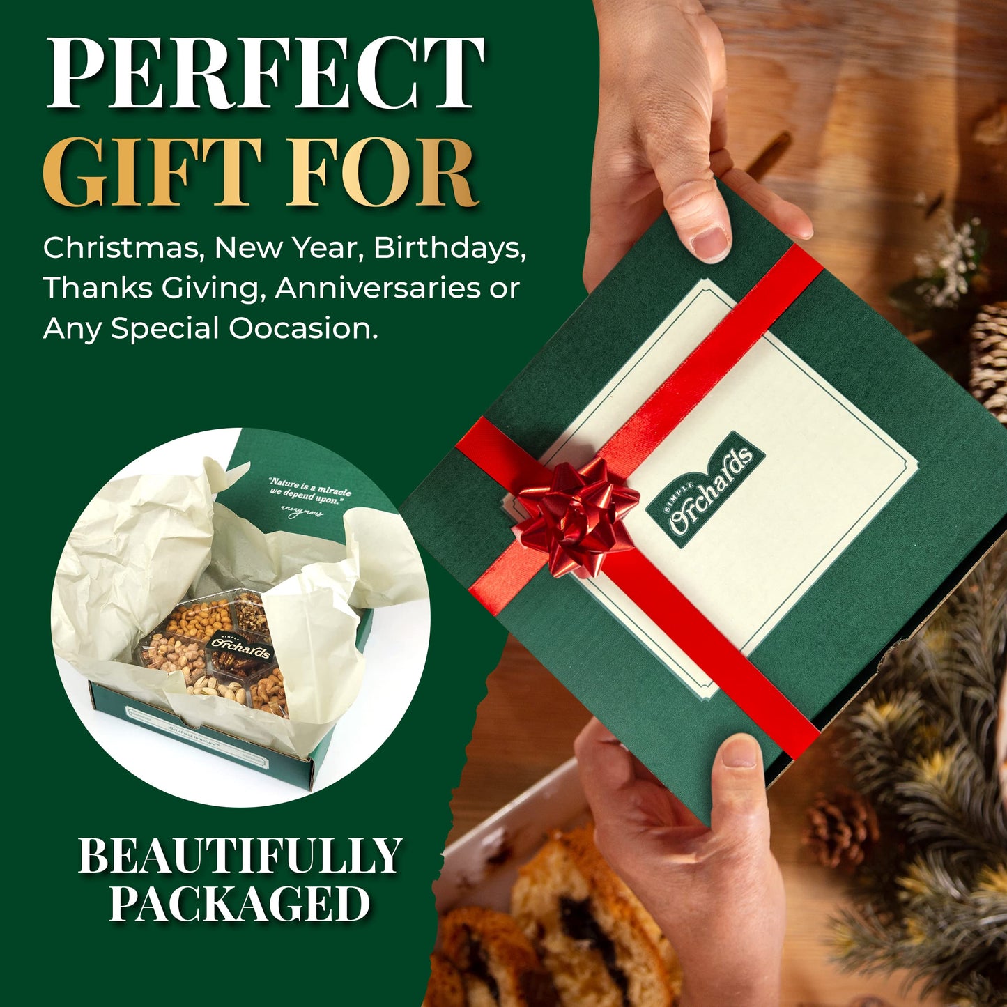Nuts gift Basket - With a Variety of Freshly Roasted Nuts - Beautifully Packaged Gift Baskets for Woman, Easter Gift Basket for Him.