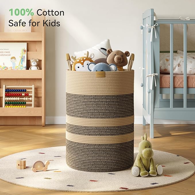 95L Striped Laundry Hamper