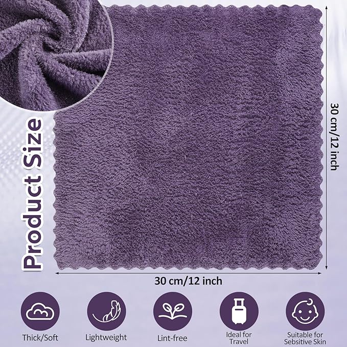 Newwiee 100 Pcs Washcloths Bulk Quick Drying Bathroom Wash Clothes 12 x 12 Inch