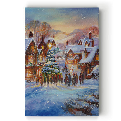 Renditions Gallery Abstract Christmas Art Prints for Home Decor Snowy White Christmas Canvas Wall Hanging Paintings for Bedroom Dining Living Room Office Home Kitchen Wall Decor - 32"X48" LT18