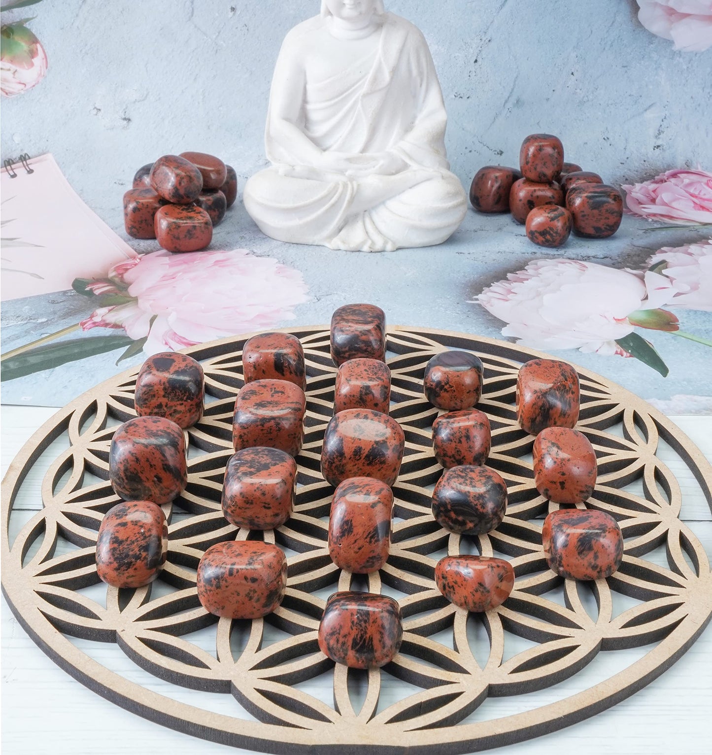 "ZAICUS Mahogany Obsidian Tumbled Stones Bulk, Crystals Bulk for Healing Polished Natural Crystal Stones for Vase Filler Rock Collecting, Decorative Fountain & Home Dcor, 2025 mm, 1 lb"
