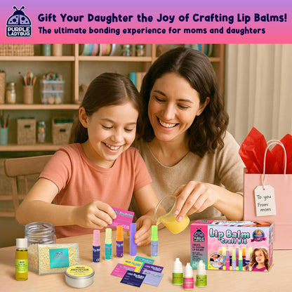 Purple Ladybug Lip Balm Making Kit for Girls Age 8+ - Natural Ingredients, Girls Birthday Presents - Great 8 9 10 11 Year Old Girl Gifts & Gifts for 10 Year Olds Girls - Make Your Own Lip Balm Kit
