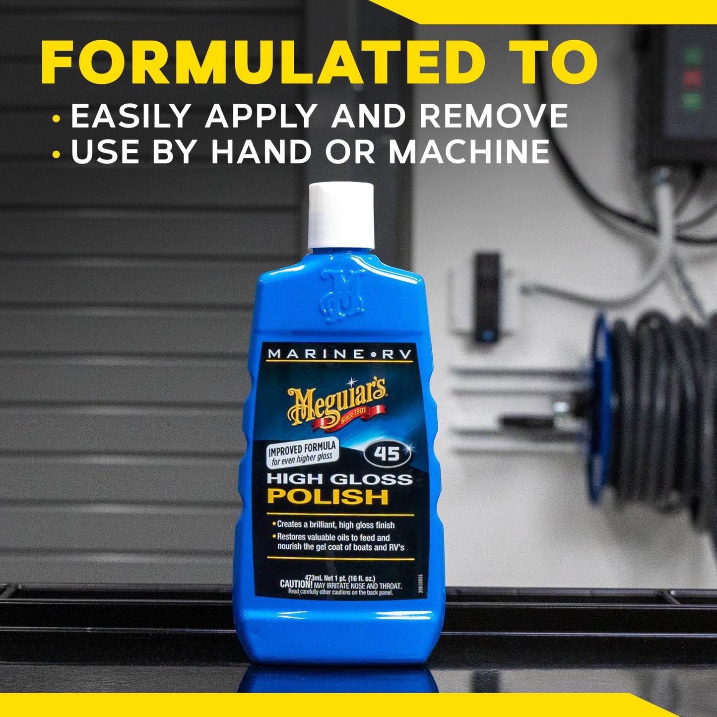 Meguiar's Marine/RV M4516 High Gloss Polish - Professional Grade Boat and RV Polish for a Sleek, High-Shine Finish for Fiberglass & Gel Coat - 16 Oz