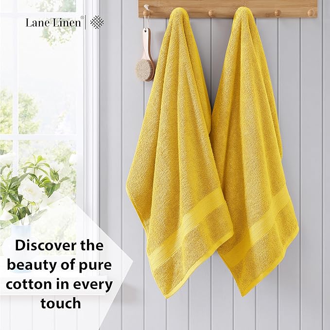 LANE LINEN Cotton Bath Towels Pack of 4