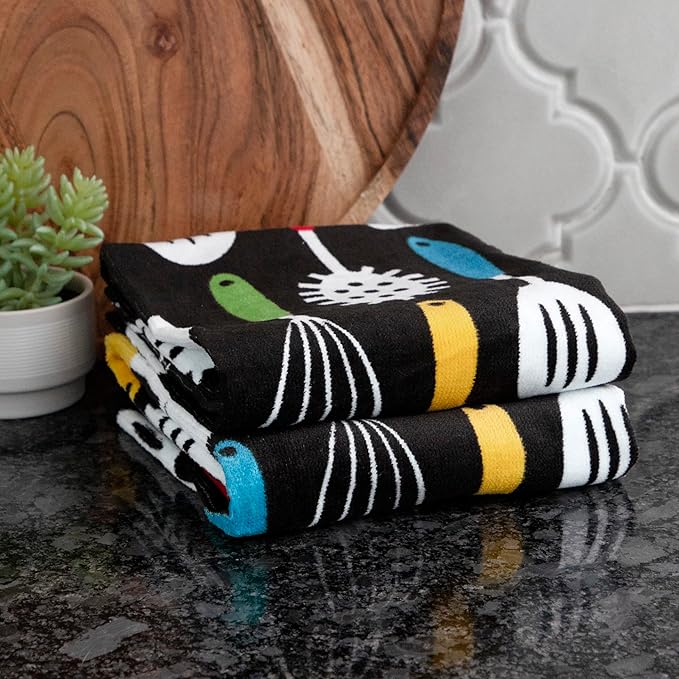T-Fal Fiber Reactive Print Kitchen Towels: Highly Absorbent, Super Soft