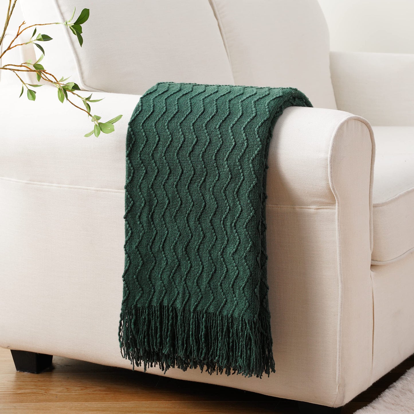 BATTILO HOME Christmas Green Throw Blanket for Couch, Forest Green Throw Blankets, Christmas Decorative Throw Blanket for Sofa Bed, Christmas Decor, 50"x60"